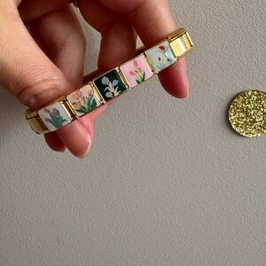 Tulipani - Tulips Gold Tone Floral Charm Bracelet - 5 design links